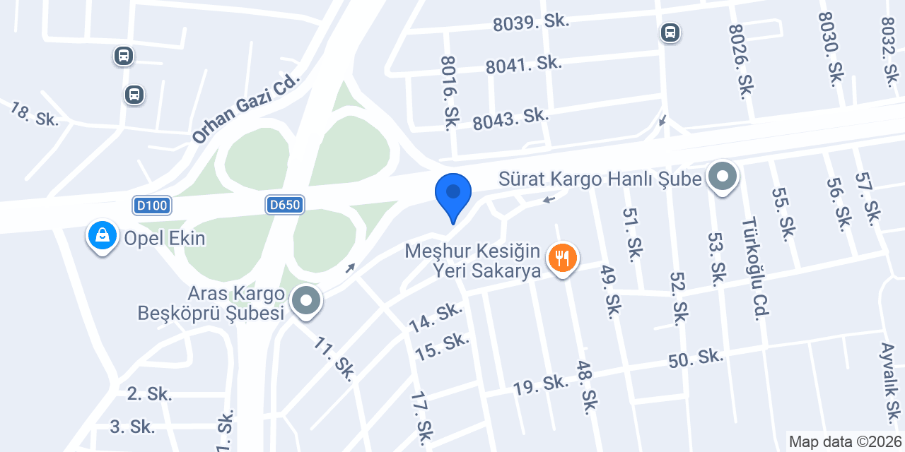 Yurtiçi Kargo Hanlı konumu