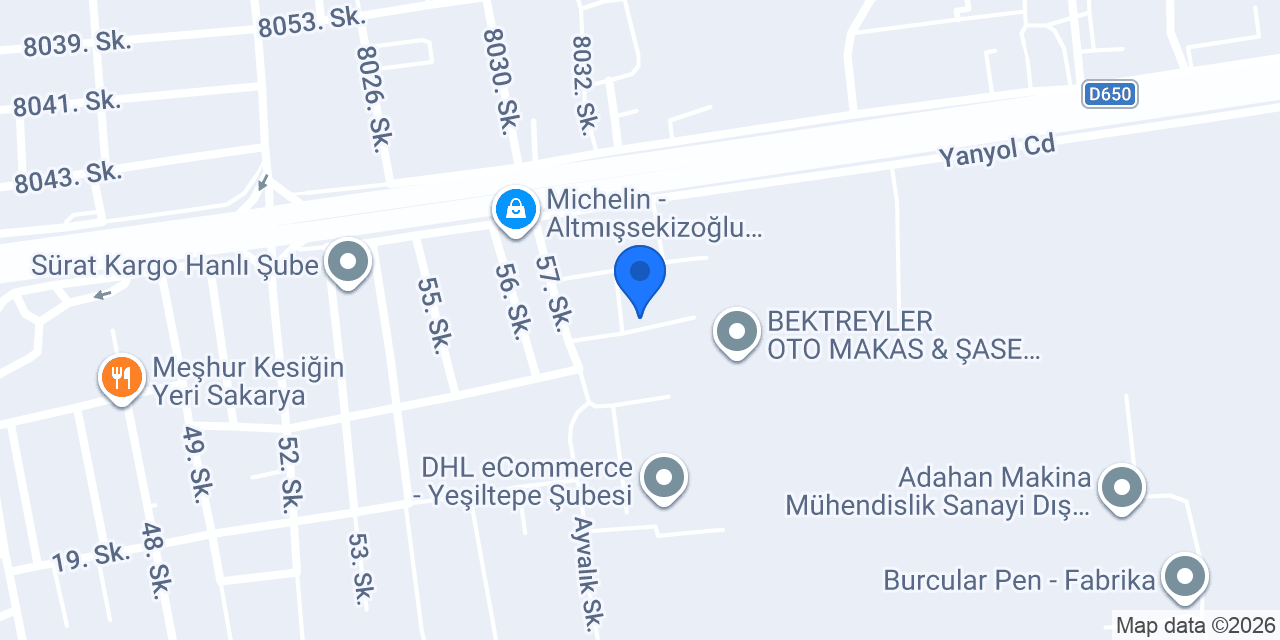 TIR YEDEK PARÇA konumu