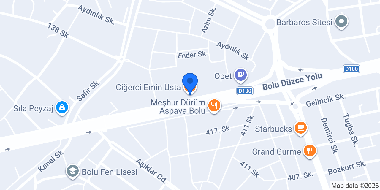 Ciğerci Emin Usta konumu