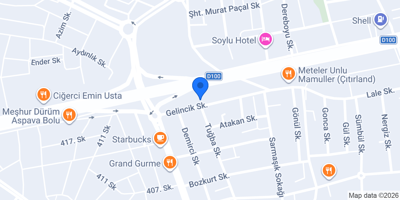 Dinler Yapı Market Bolu konumu