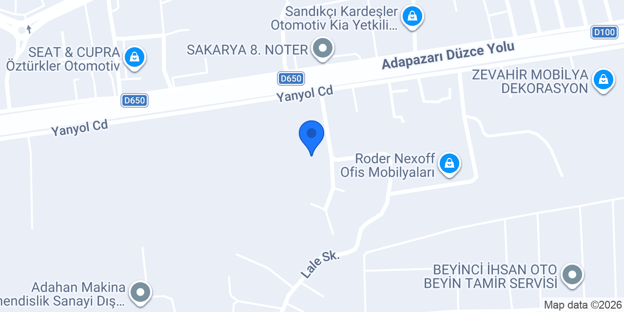 SYS Sakarya Yan Sanayi konumu