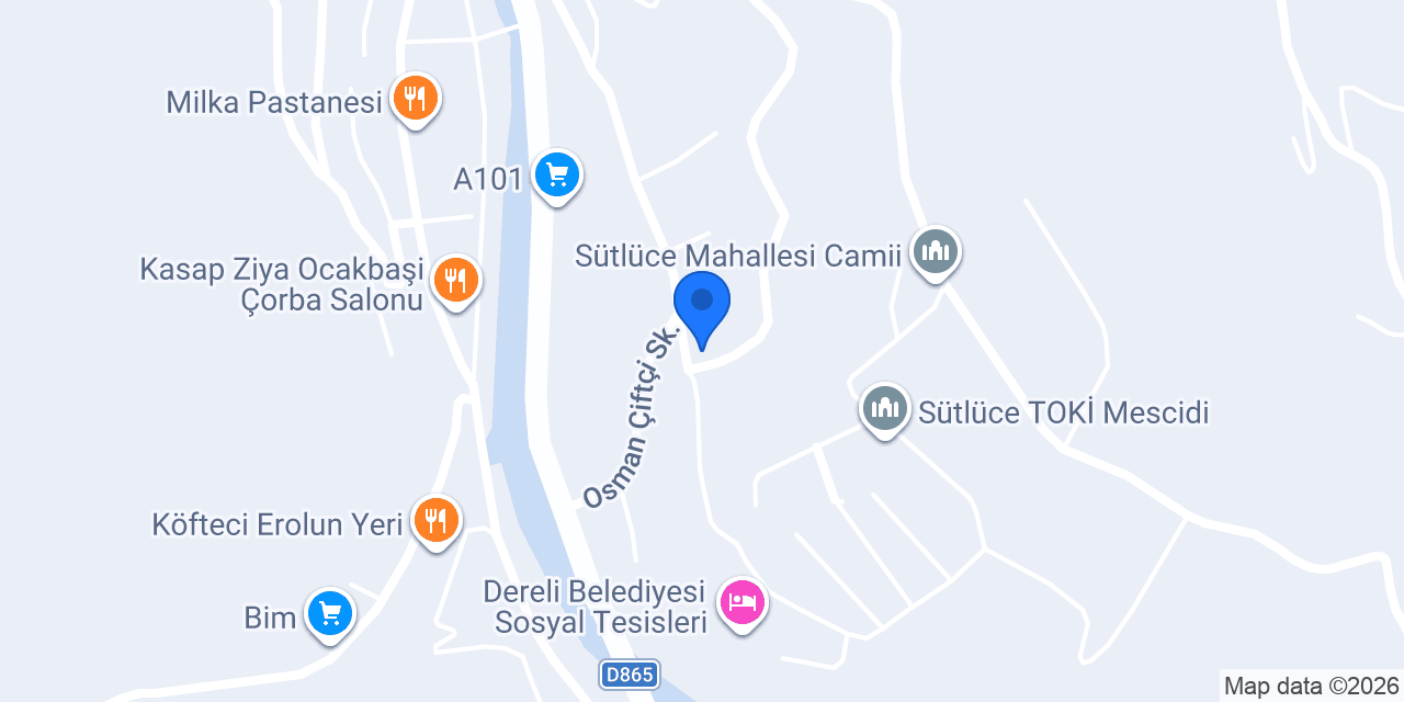 Dereli İlçe Tarım ve Orman Müdürlüğü konumu
