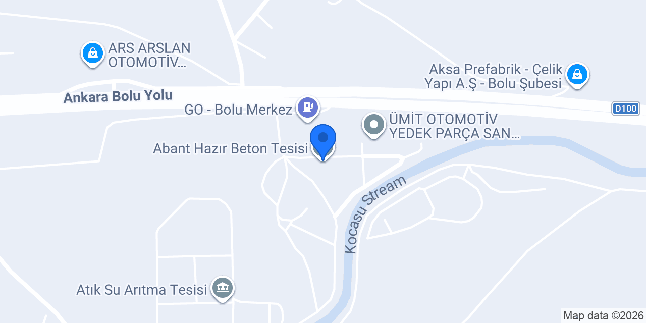 Abant Hazır Beton Tesisi konumu