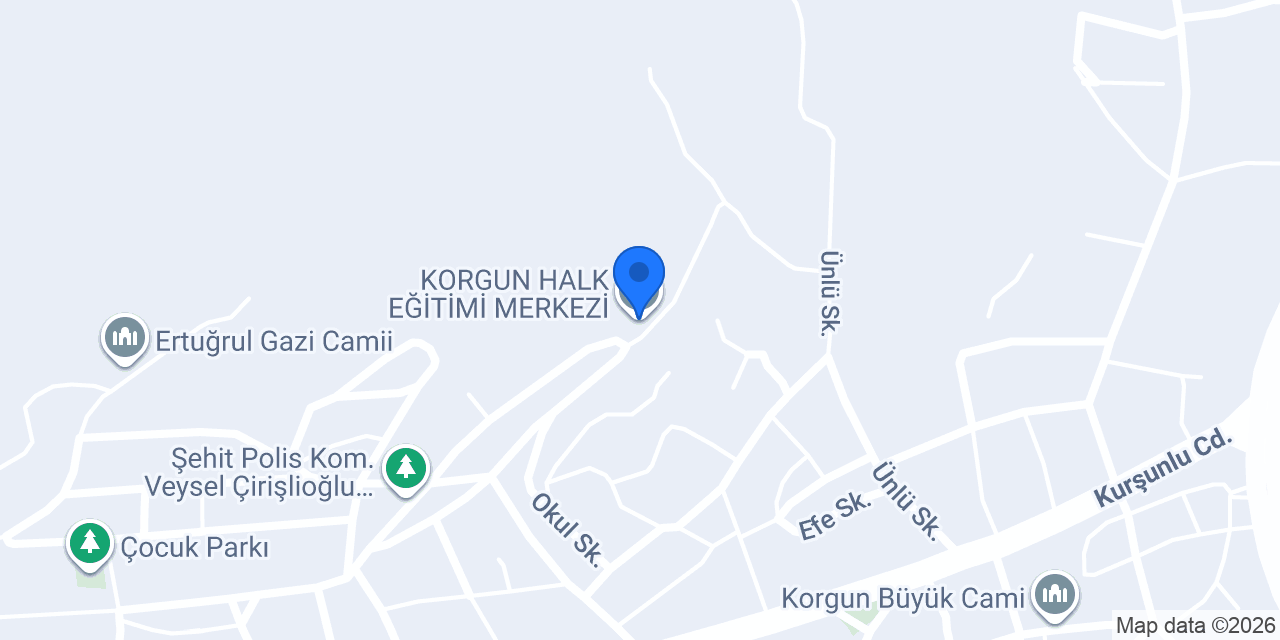 KORGUN HALK EĞİTİMİ MERKEZİ konumu