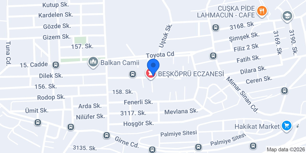 Sakarya Beşköprü Taksi konumu