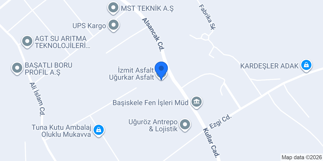 İzmit Asfalt Uğurkar Asfalt konumu