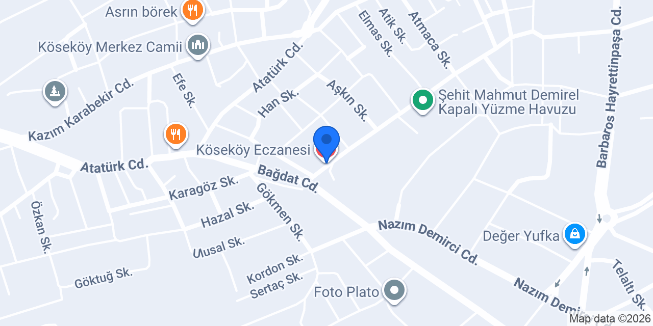Köseköy Eczanesi konumu