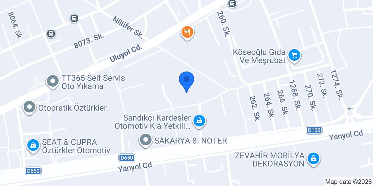 Sakarya Posta/Kargo İşleme Merkezi konumu