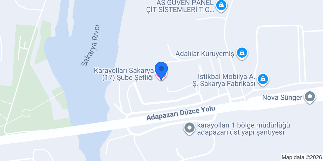 Karayolları Sakarya (17) Şube Şefliği konumu