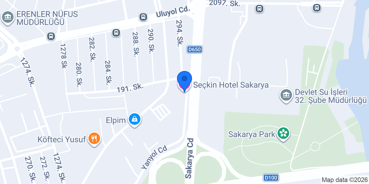 Seçkin Hotel Sakarya konumu