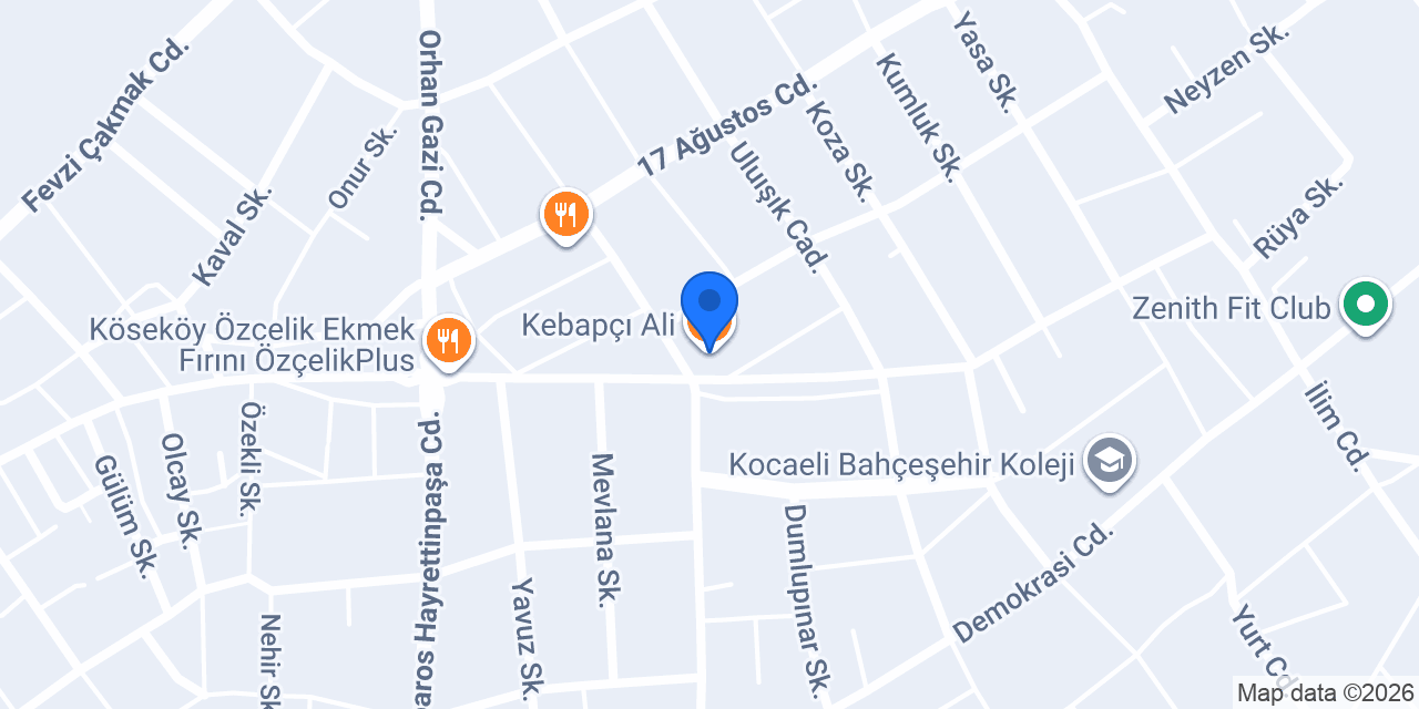 Kebapçı Ali konumu