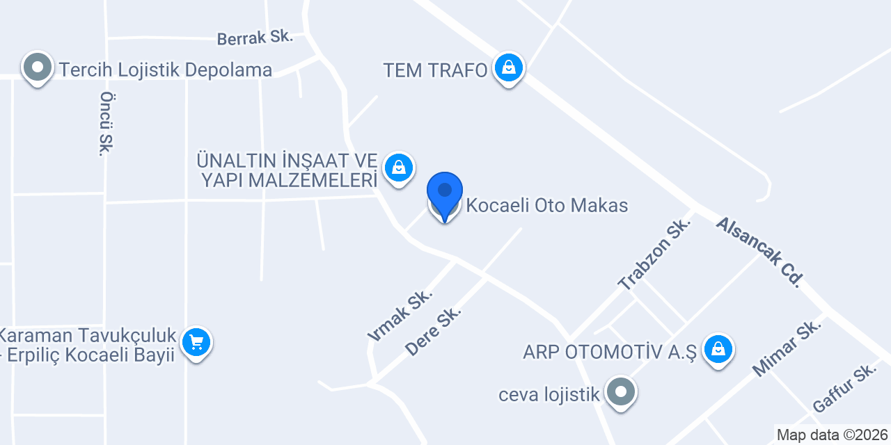 Kocaeli Oto Makas konumu