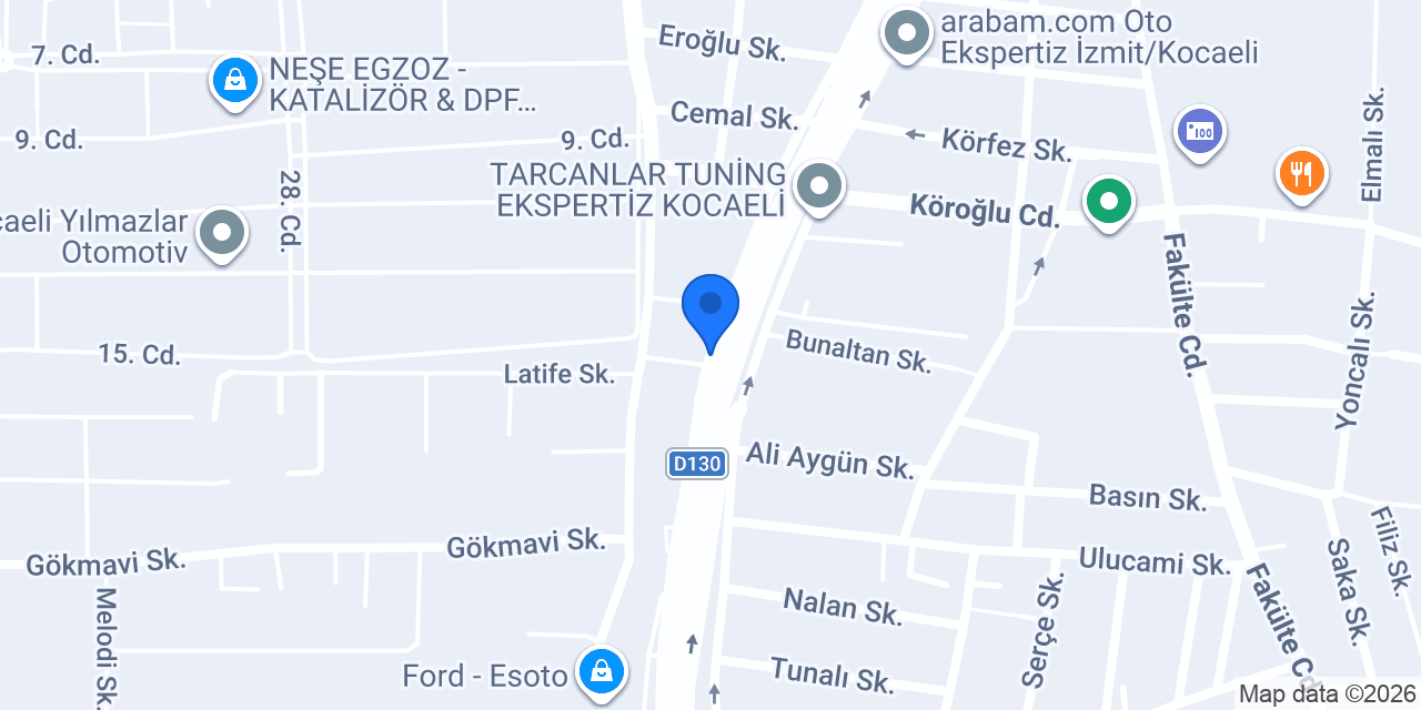 Cakir Oto Ford Ozel Servisi konumu