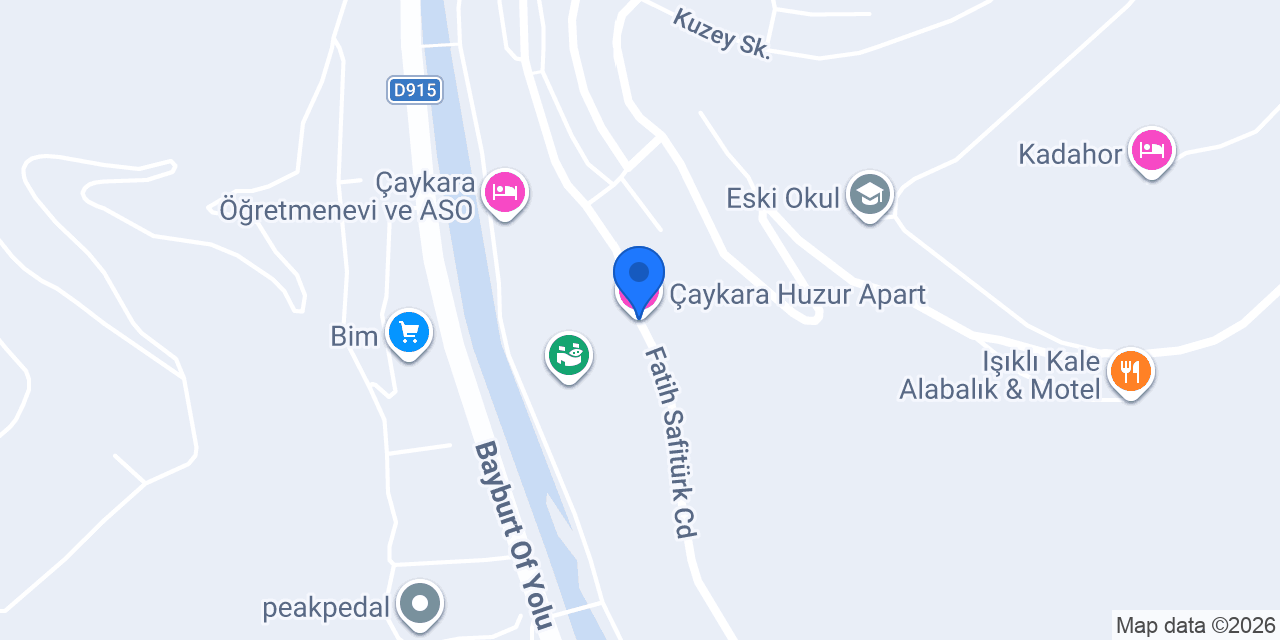 Çaykara Huzur Apart konumu