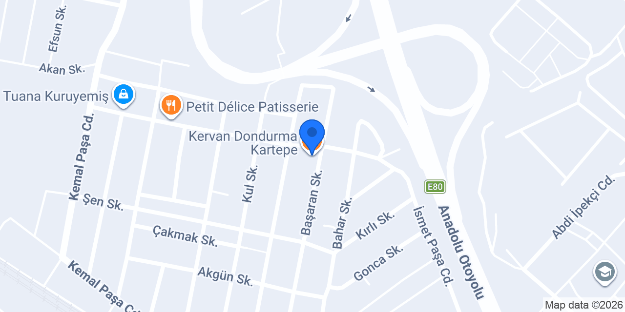 Kervan Dondurma Kartepe konumu