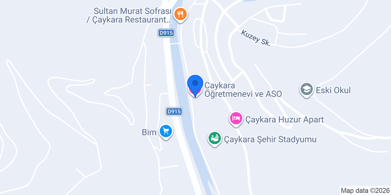 Çaykara Öğretmenevi ve ASO konumu
