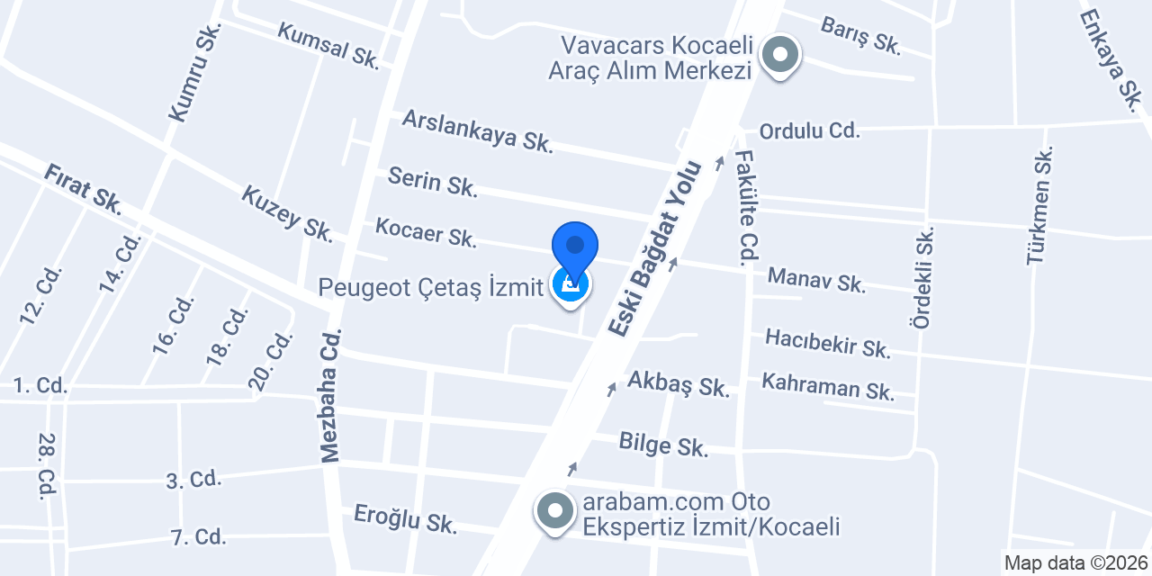 Opel Çetaş İzmit konumu