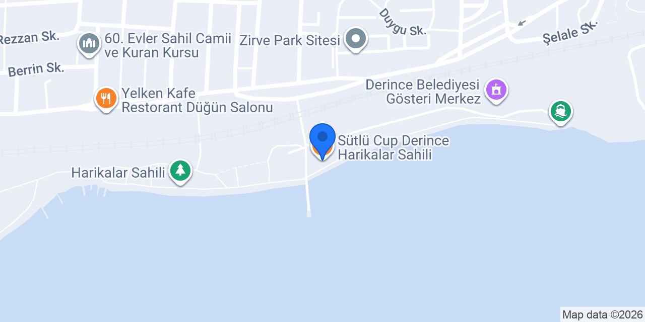 Sütlü Cup Derince Harikalar Sahili konumu