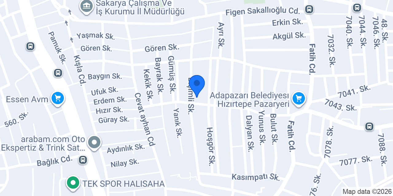 Sakarya Araç Kiralama konumu