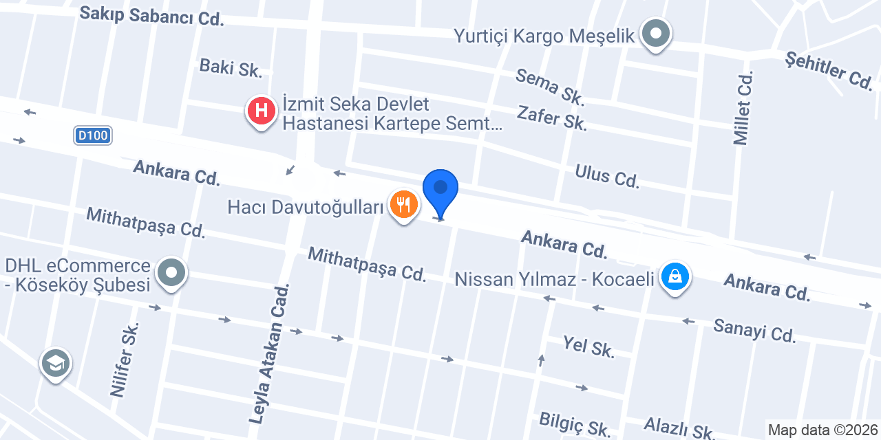Yapı Kredi - Kartepe Şubesi konumu