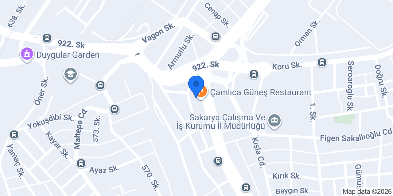 Çamlıca Güneş Restaurant konumu