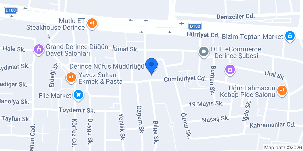 Derince İlçe Sağlık Müdürlüğü konumu