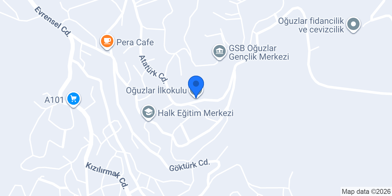Oğuzlar İlkokulu konumu