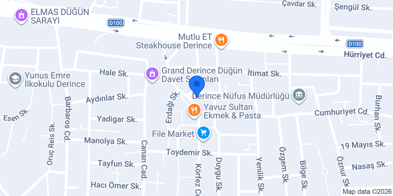 AKAY SİGORTA DERİNCE 60 EVLER konumu