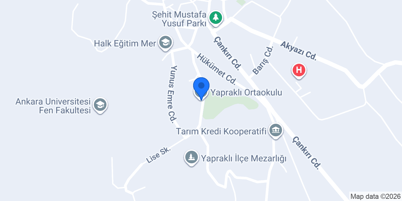 Yapraklı Ortaokulu konumu