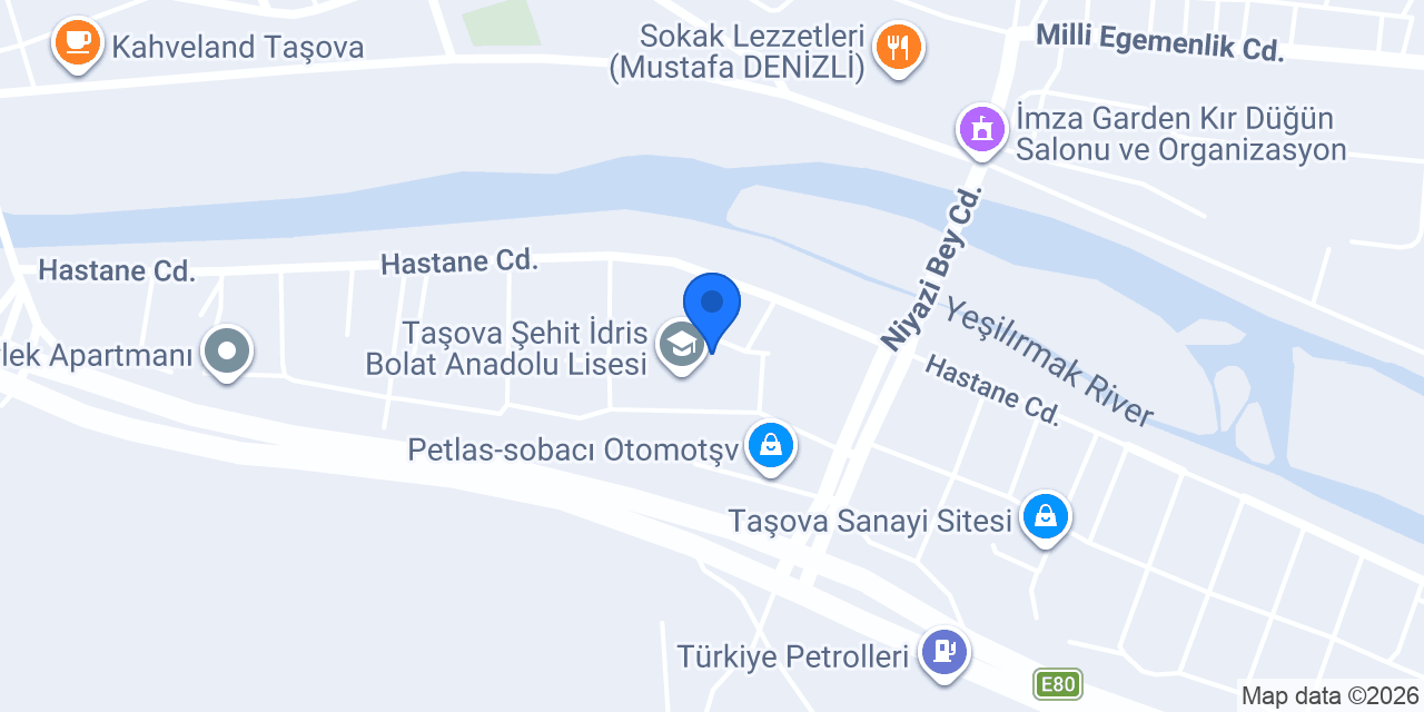 Taşova Öğretmenevi konumu