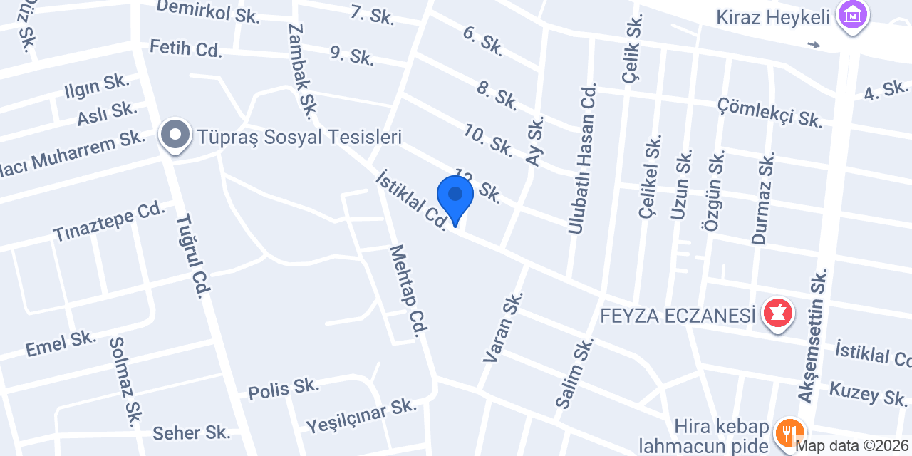 Tüpraş İlkokulu konumu