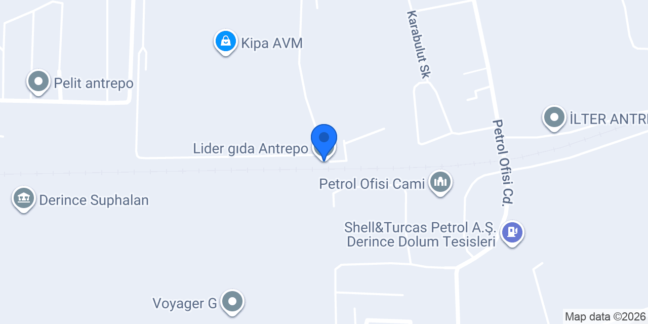Lider gıda Antrepo konumu