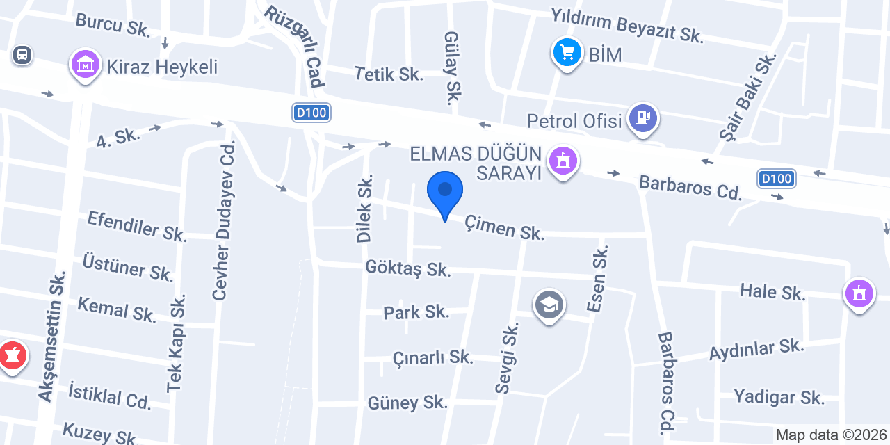 Renkli kekler atolyesi konumu