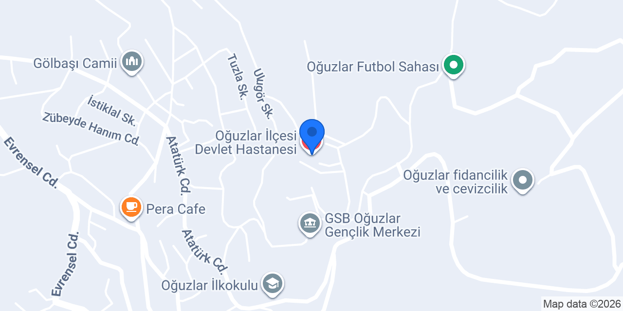 Oğuzlar İlçesi Devlet Hastanesi konumu