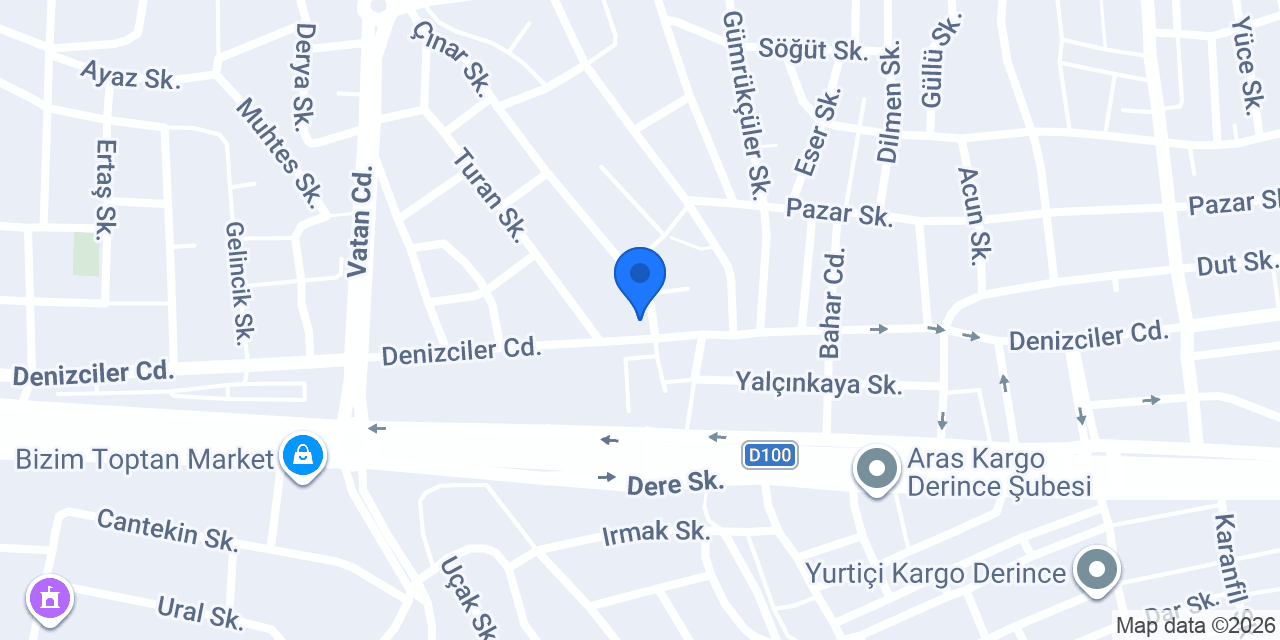 Derince Kırtasiye Kitabevi konumu
