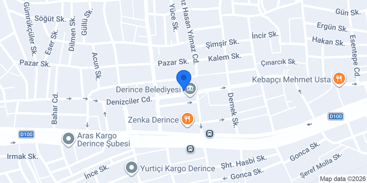 Şekerbank Derince Merkez konumu