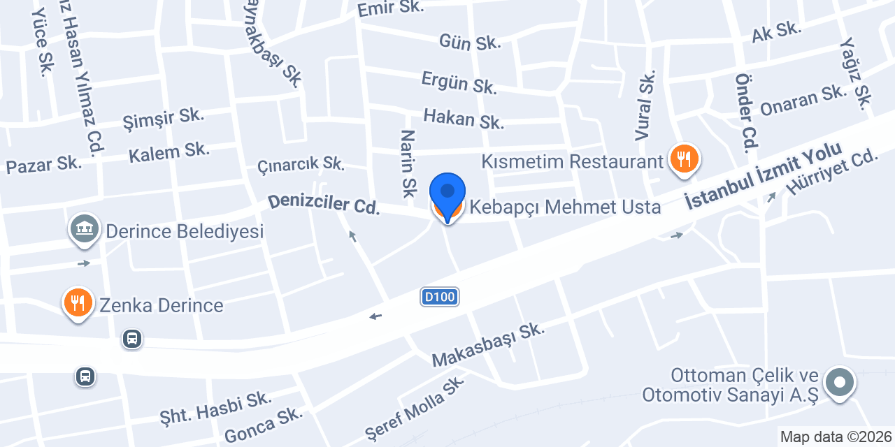 Kebapçı Mehmet Usta konumu