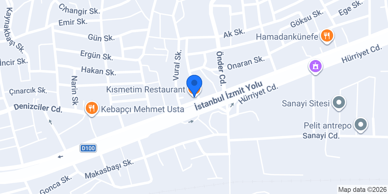 Kısmetim Restaurant konumu