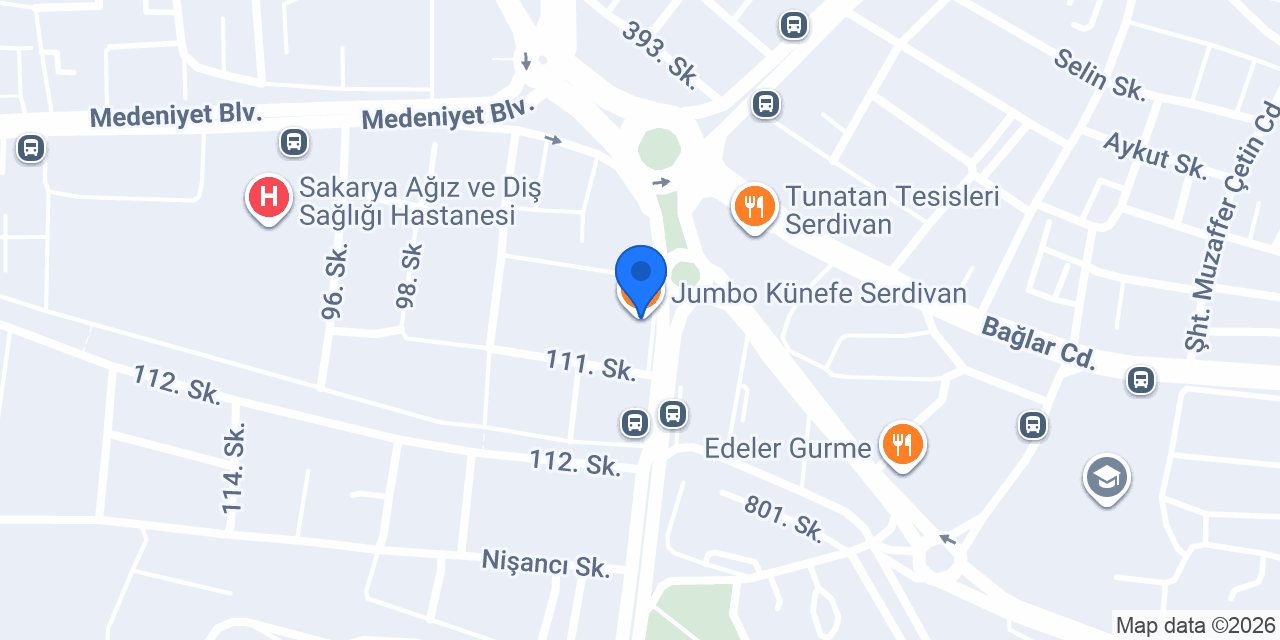 Jumbo Künefe Serdivan konumu