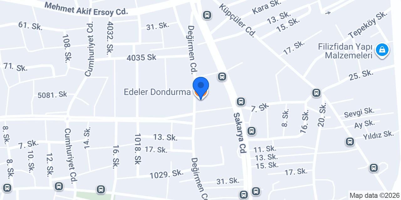 Edeler Dondurma konumu