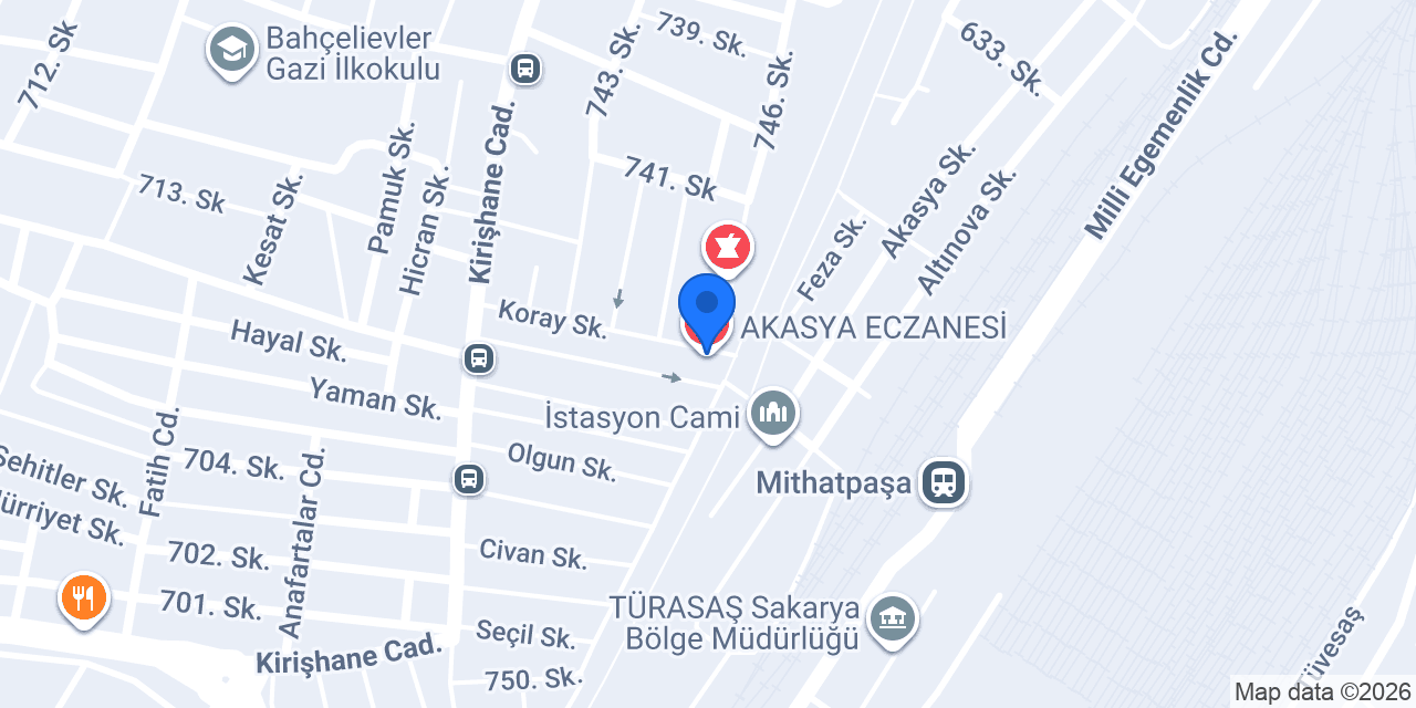AKASYA ECZANESİ konumu