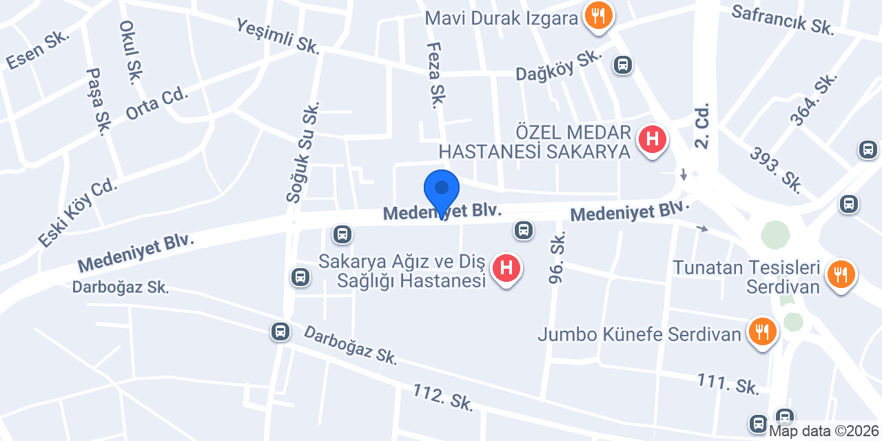 Serdivan Konak Taksi konumu