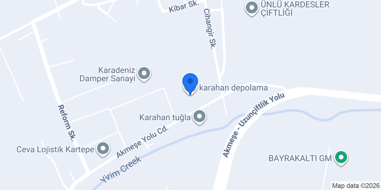 karahan depolama konumu