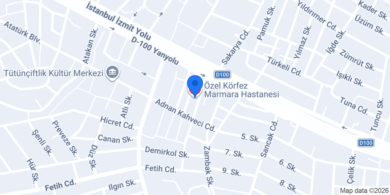 Özel Körfez Marmara Hastanesi konumu