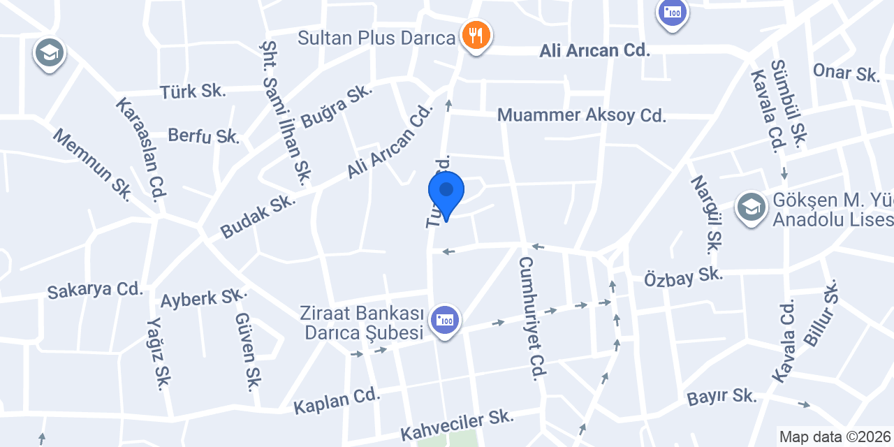 DARICA PTT MÜDÜRLÜĞÜ konumu