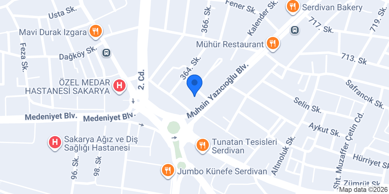 Ezber Sürücü Kursu Serdivan konumu