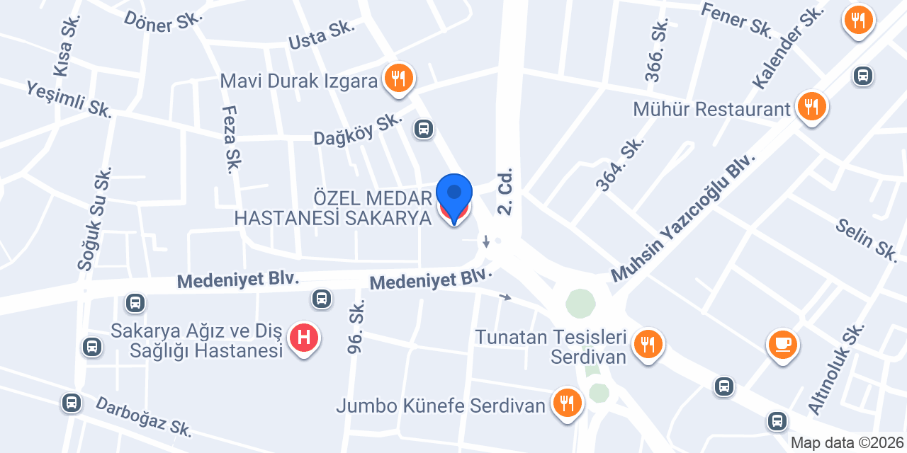 ÖZEL MEDAR HASTANESİ SAKARYA konumu