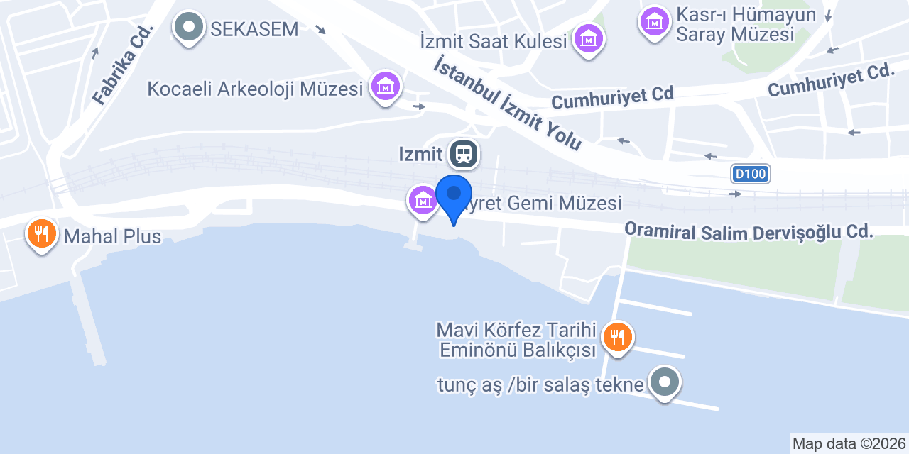 Izmit Yelken Kulubu konumu