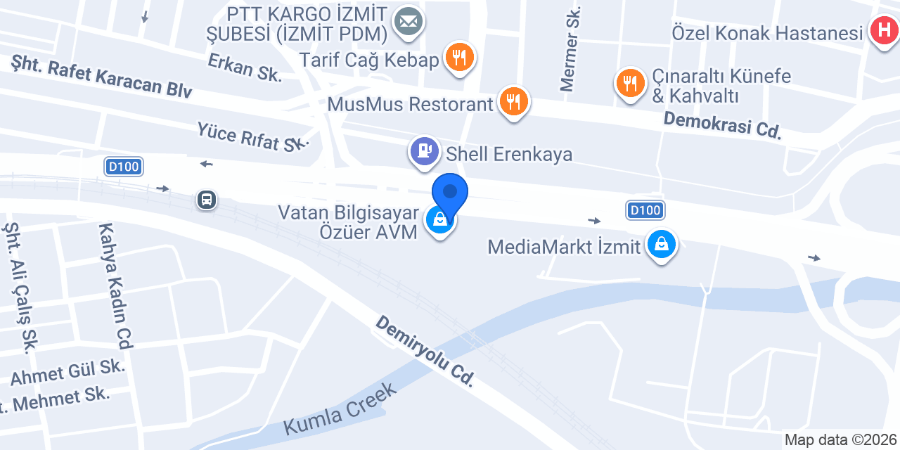 Özüer Mobilya AVM konumu