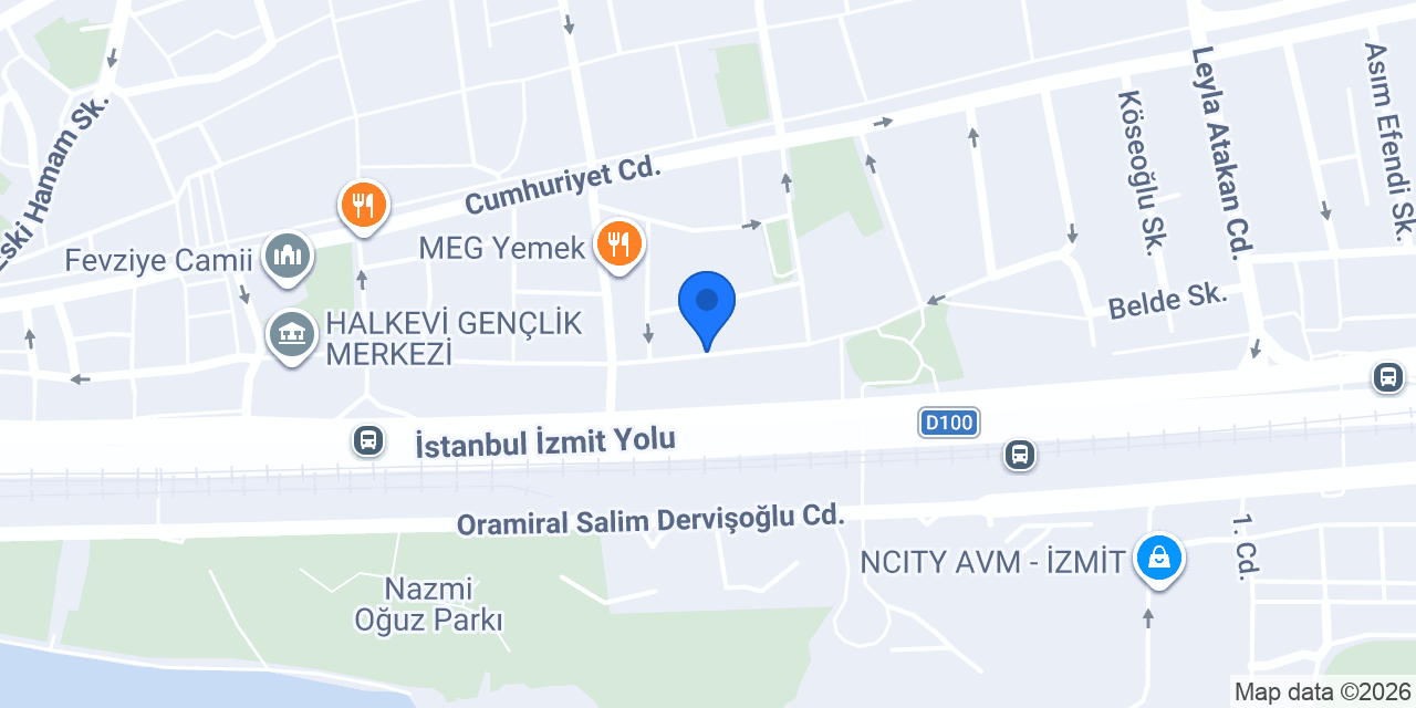 Pilates Palas İzmit konumu